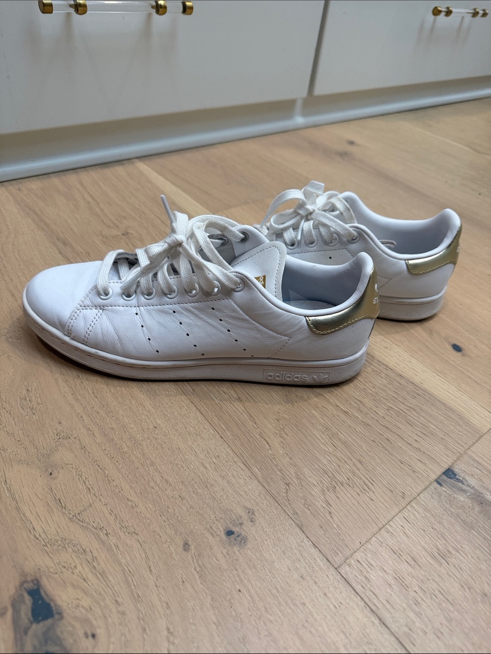 adidas Stan smith White Sneakers with Gold Heel Tab